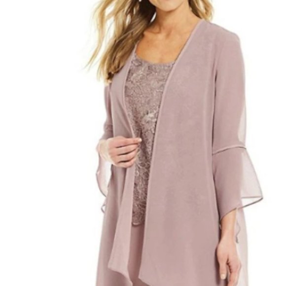 Oleg Cassini Pants - NWT: Oleg Cassini Mauve lace chiffon three piece pantsuit Size 20
